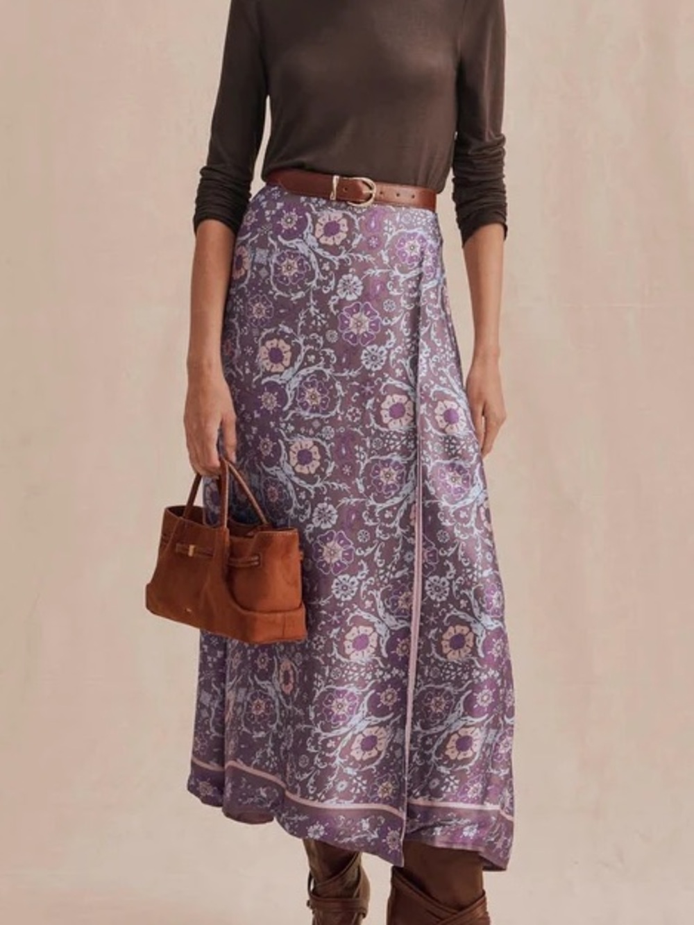 Splendid Cyrus Tie Side Skirt Napa Paisley NWT